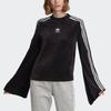 Adidas Originals Velvet Sweater Sports Short Round Neck Pullover Women Sweater Black ED4752
