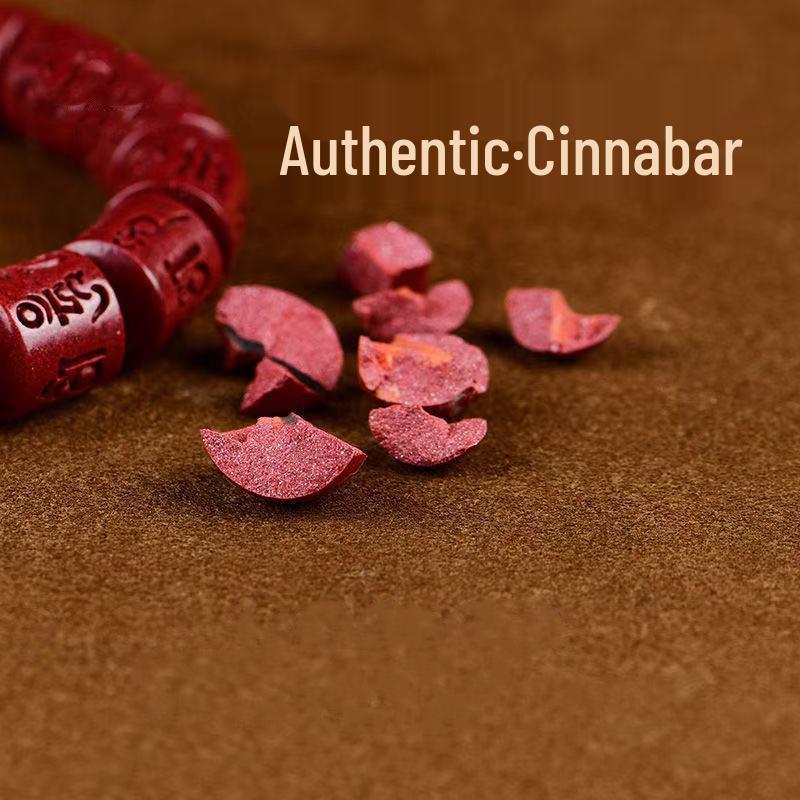 Purple Gold Sand Bracelet with Natural Cinnabar Beads - Six-Syllable Mantra for Men and Women