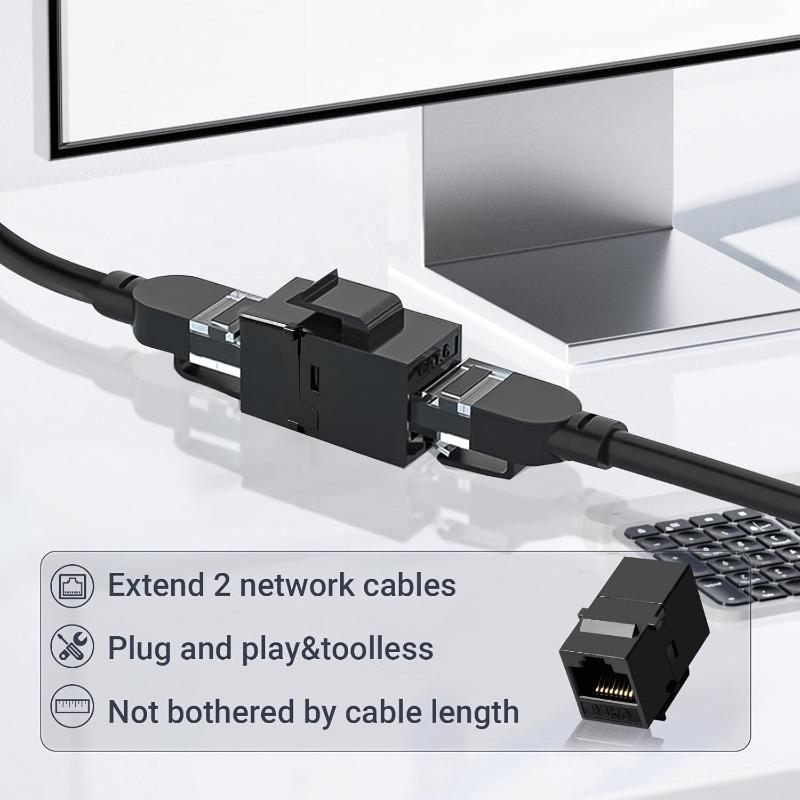 1/3/5PCS Cat6 RJ45 Keystone Coupler Network Ethernet Dual Straight Head Lan Cable Connectors Internet CAT 6 6a Extender Plug