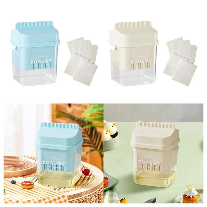 ABKW-High-Density Yogurt Cheese Maker,DIY Homemade Yogurt And Cheese Filter Sieve,Efficient Whey Extraction & Milk Separation blu