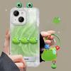 Applicable To Apple 15 Feather Yarn Mobile Phone Case Iphone14promax Sweat Frog Doll Pendant 13 Invisible Bracket