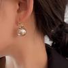 1 Pair Of Retro Elegant Imitation Pearl Pendant Earrings, Versatile And Stylish Goddess Jewelry Earrings For Daily Casual Wear