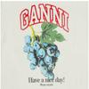 Ganni Dam S T-shirt Druva Logotyp tryck T4230