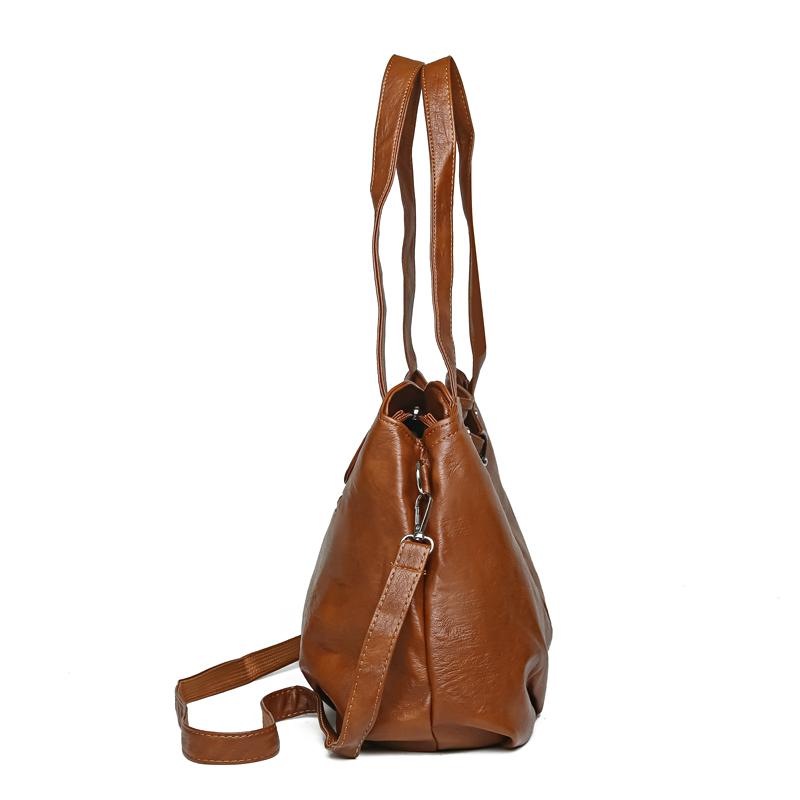 Dámská velkokapacitní taška přes rameno z měkké kůže, taška přes rameno, taška pro matky