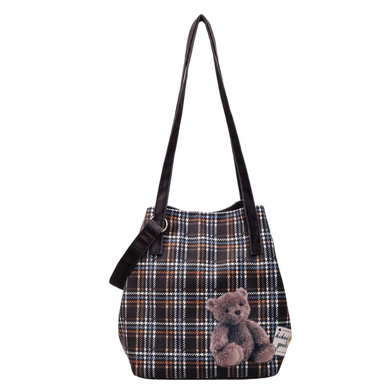 New Style Plaid Tote Bag: Versatile, Large-Capacity, Retro Shoulder Handbag for Women