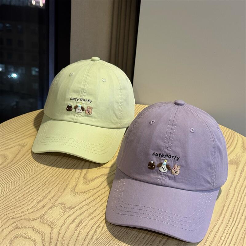 New Spring/Summer Cartoon Embroidered Soft Top Duckbill Cap for Men and Women2026Versatile wide-brimmed baseball cap that makes the face look smaller