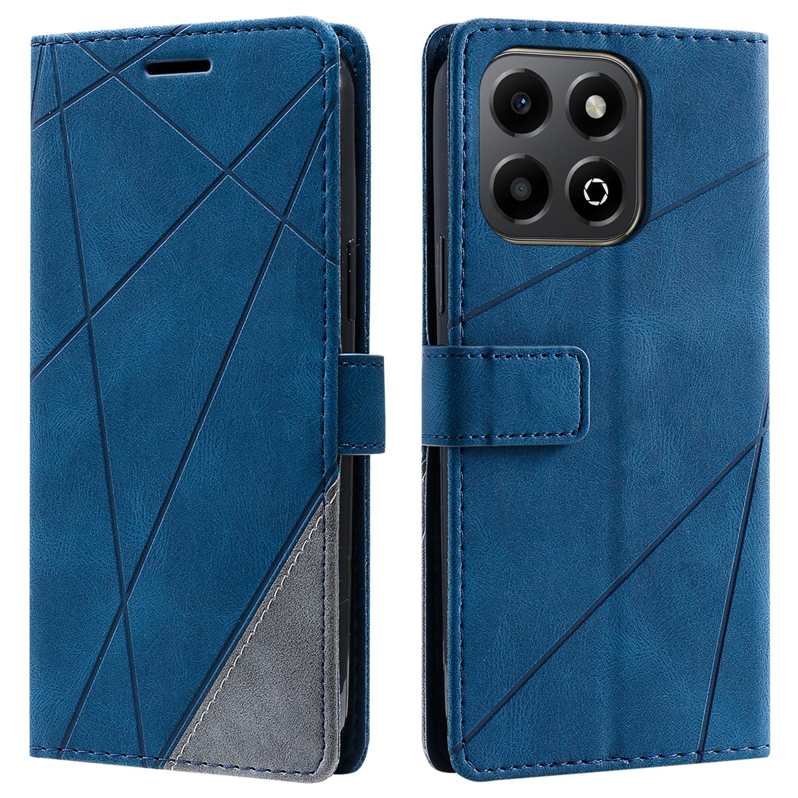 For Honor X7c 5G/X7c 4G/200 Smart 5G Case Imprinted Lines PU Leather Splicing Wallet Phone Cover A