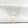 Korean ins super fairy niche double-layer pearl pendant necklace feminine simple temperament choker neck chain collarbone chain tide