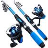 SOUGAYILANG Fishing Rod Reel Set Portable Telescopic Fishing Rod Pole Fishing Reel for Saltwater