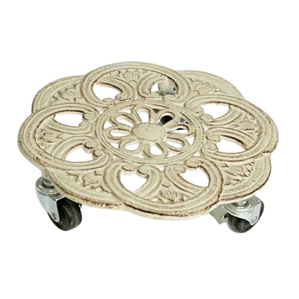 Plant Roller Stand, Rolling Tray, Pot Trolley, Sturdy Iron Structure, Universal Wheels, Suitable for