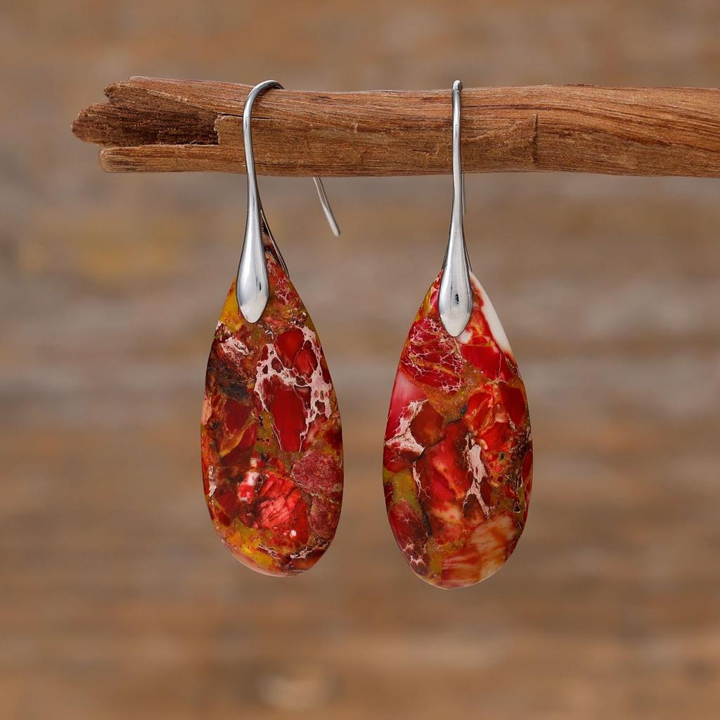 Premium Bohemian Emperor Stone Drop Pendant Earrings Popular I Jewelry Jewelry