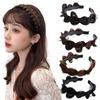 Wide-brimmed Fishbone Braid Female Hairbands Wide Hair Hoop Wig Headband Korean Style Headwear