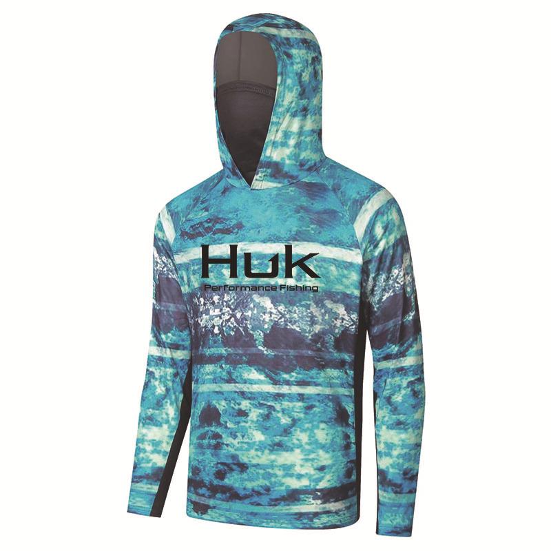 HUK Outdoor Camouflage Gradient Meeresangelköder Hoodie - Sonnenschutz Milchseide Bekleidung