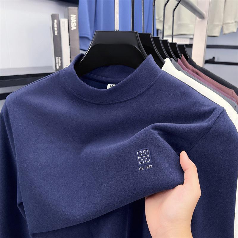 7A Antibacterial Men s Base Layer: Thickened De Rong Warm Half-High Collar Jasmine Scent Sweatshirt, Autumn/Winter 2025 4XL