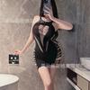Sexy Underwear Sexy Hollow Suspender Net Dress Women's Transparent Fishing Net Hip Skirt Temptation