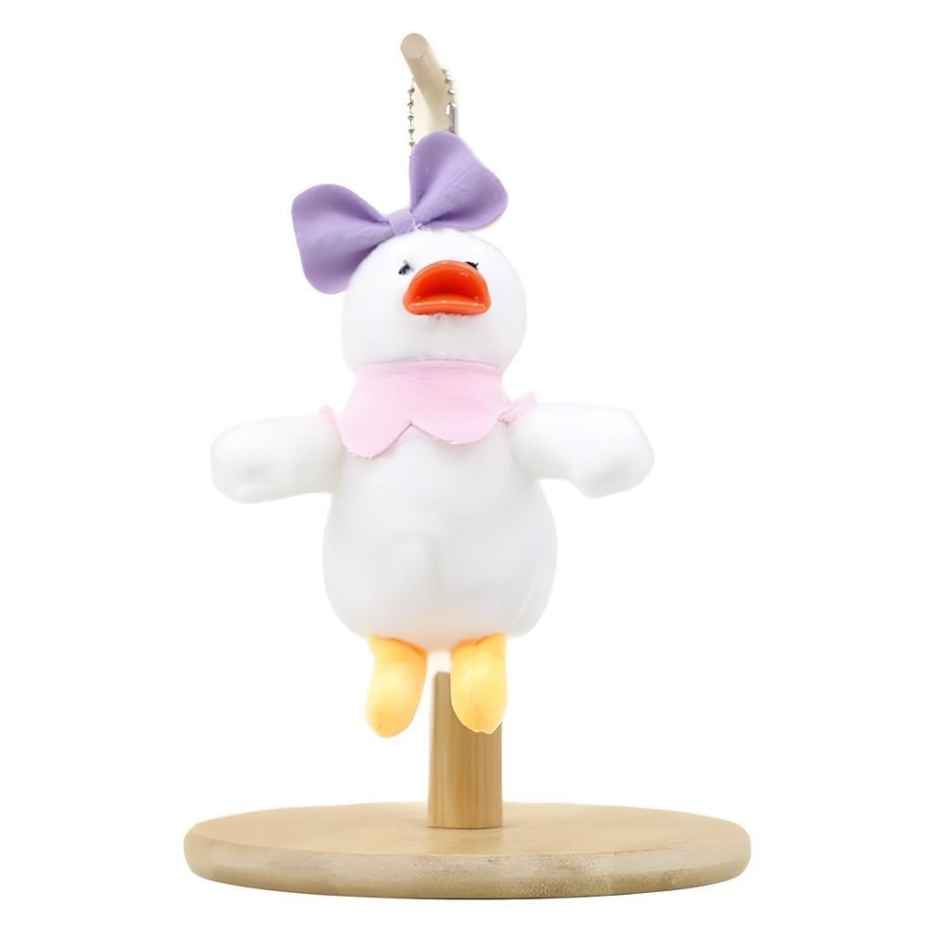 Adorable Shaking Sound Sunflower Duck Plush Keychain Soft Yellow Toy