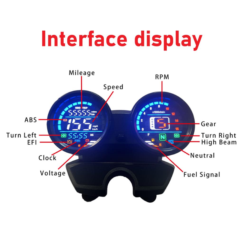 New Motorcycle Speedometer Moto Digital Display Panel Dashboard Tachometer With USB Charger for Bajaj Boxer BM 150 CT 150 BM150