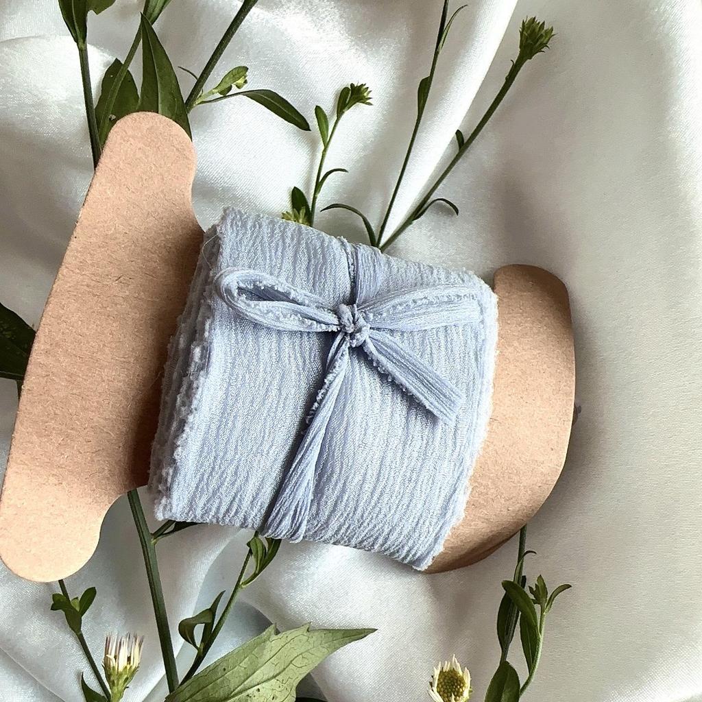 1 Roll Hand Torn Raw Edge Silk Ribbon(1Roll=4cm*5M) DIY Christmas Wedding Invitation Cards Packing Party Flower Bouquet Gift Wrapping Decor