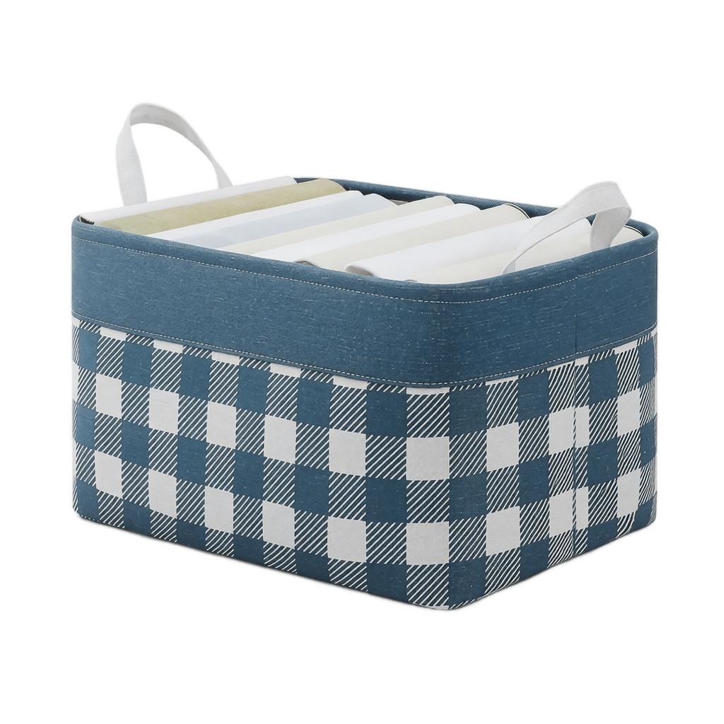 Foldable Fabric Storage Basket Medium Size 35x25x20cm with Handles for Organizing Household Items Durable and Lightweight Design