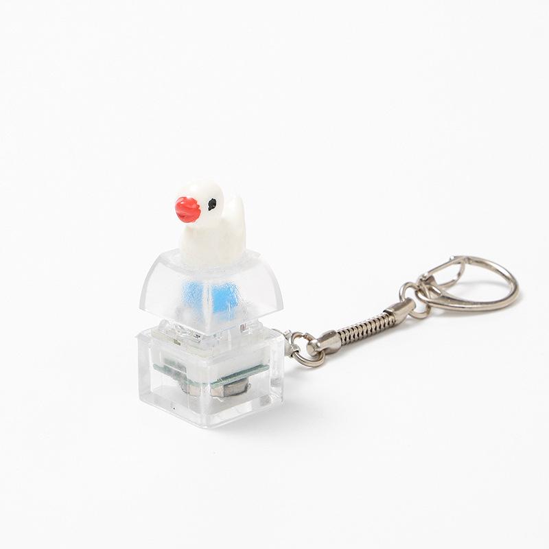 Luminous Animal Button Squeeze Toy Keychain - Korean Style Mechanical Keyboard Stress Reliever Non-Luminous