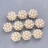 Faux Pearl Button Cover Alloy Elegant Clip-On Button Covers Removable No-Sew Button Covers for Women Shirts Blouses Wedding