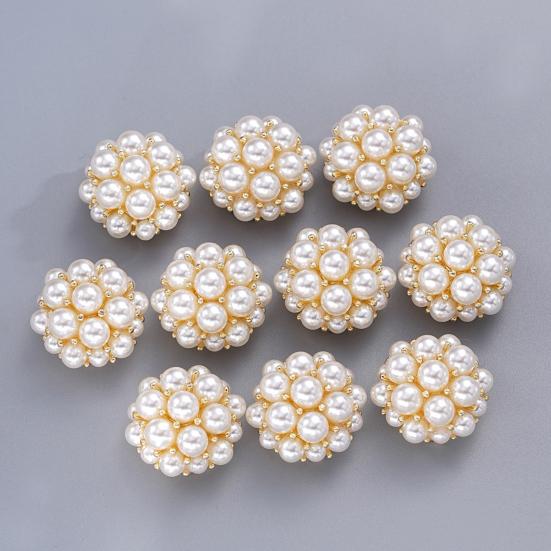 Faux Pearl Button Cover Alloy Elegant Clip-On Button Covers Removable No-Sew Button Covers for Women Shirts Blouses Wedding