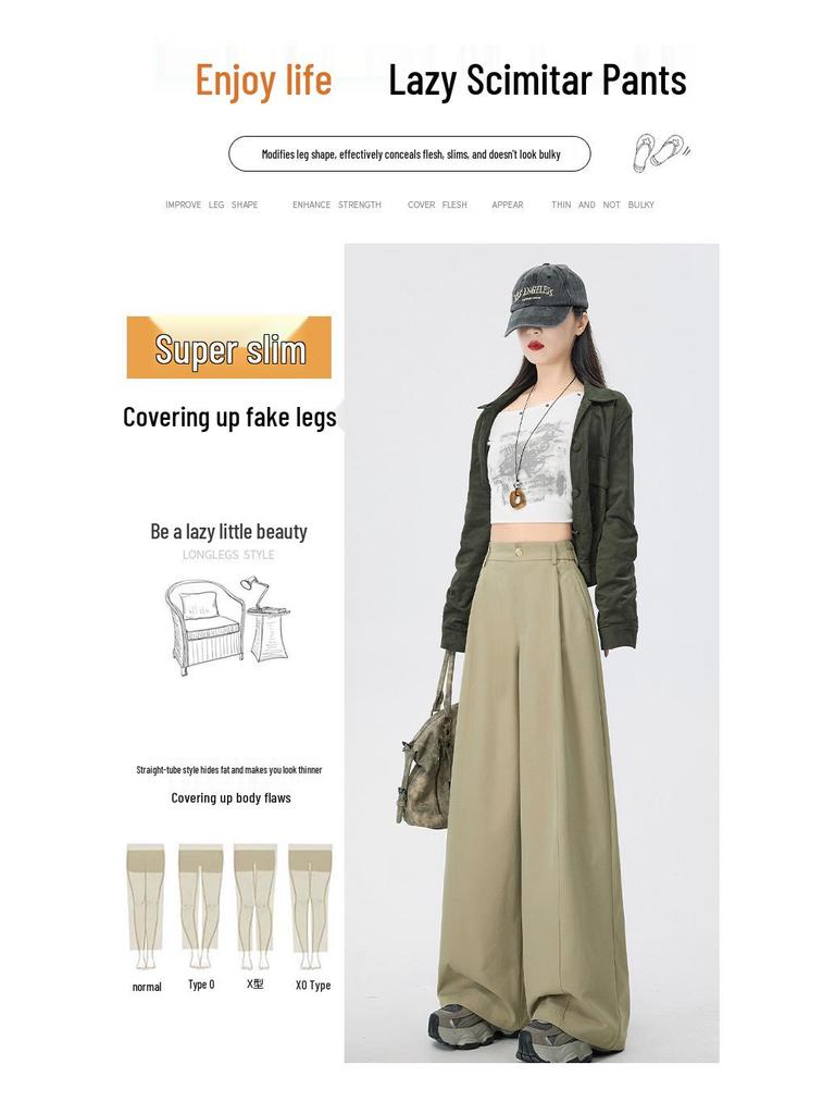Versatile Slimming Wide-Leg Banana Pants for Women - Spring/Summer 2026, Lightweight, Loose, Quick-Drying Workwear.