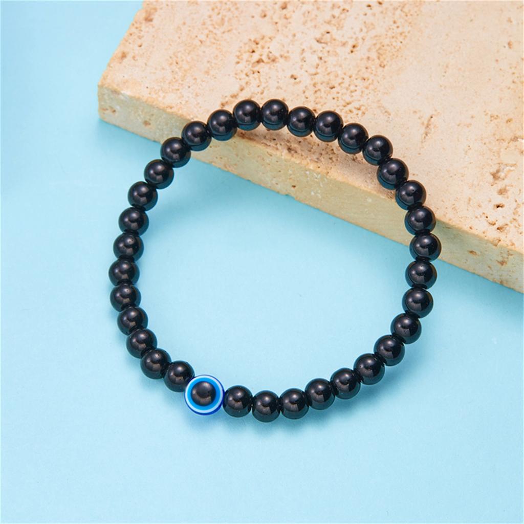 Turkish Blue Evil Eye 6mm Natural Stone Beaded Bracelets For Women Men Handmade Demon Eyes Elastic Bracelet Lucky Yoga Jewelry