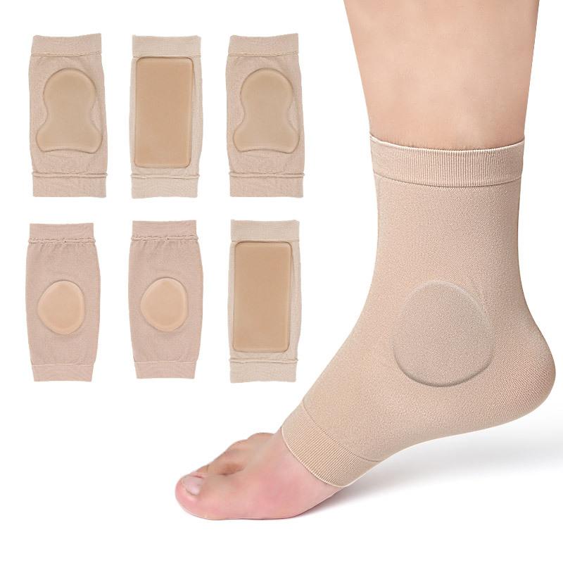 1 Pair Gel Pads Ice Skating Padded Protection Socks Malleolar Sleeves Protection of Front Foot Shin Achilles Tendon Heel  Socks