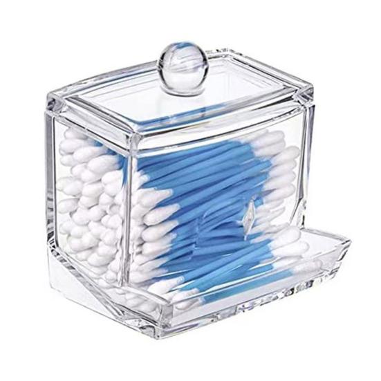 3 ks Úložný box Průhledný Dávkovač na vatové tampony a tyčinky Velká kapacita Prachotěsná Víceúčelová Úložná nádoba Dóza