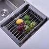 Adjustable Dish Organizer Stainless Steel Dish Washing Shelf Sink Cleaning Basket  Restaurant
