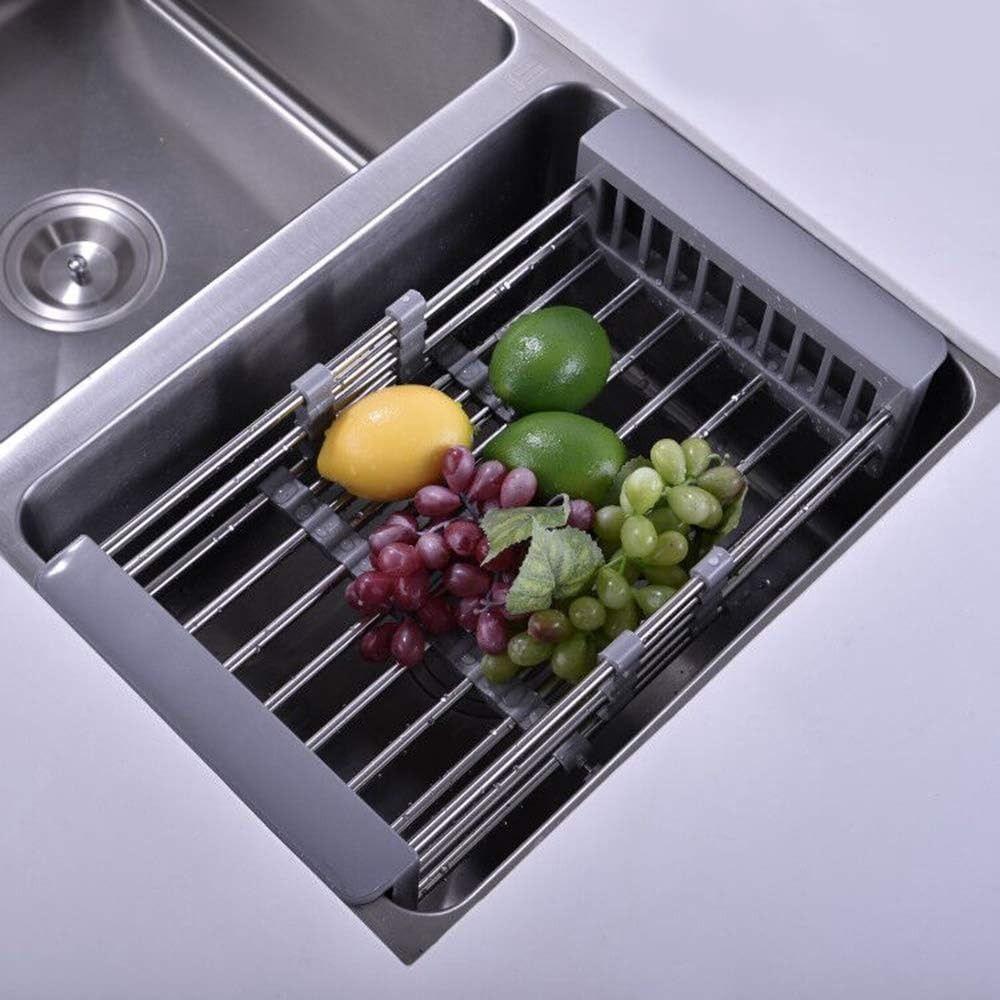 Multipurpose Dish Drying Rack Adjustable Sink Cleaning Basket Rectangular Dish Organizer  Fruits