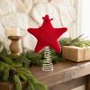 Cloth Glitter Star Tree Topper Five Pointed Xmas Top Star Ornament  Holiday Gift