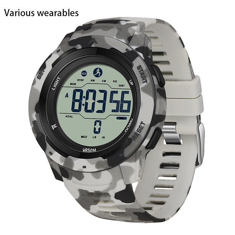 Calorie Pedometer Electronic Watch Waterproof Multifunctional Sports Shockproof Smart Alarm Clock Watch for Men and Women