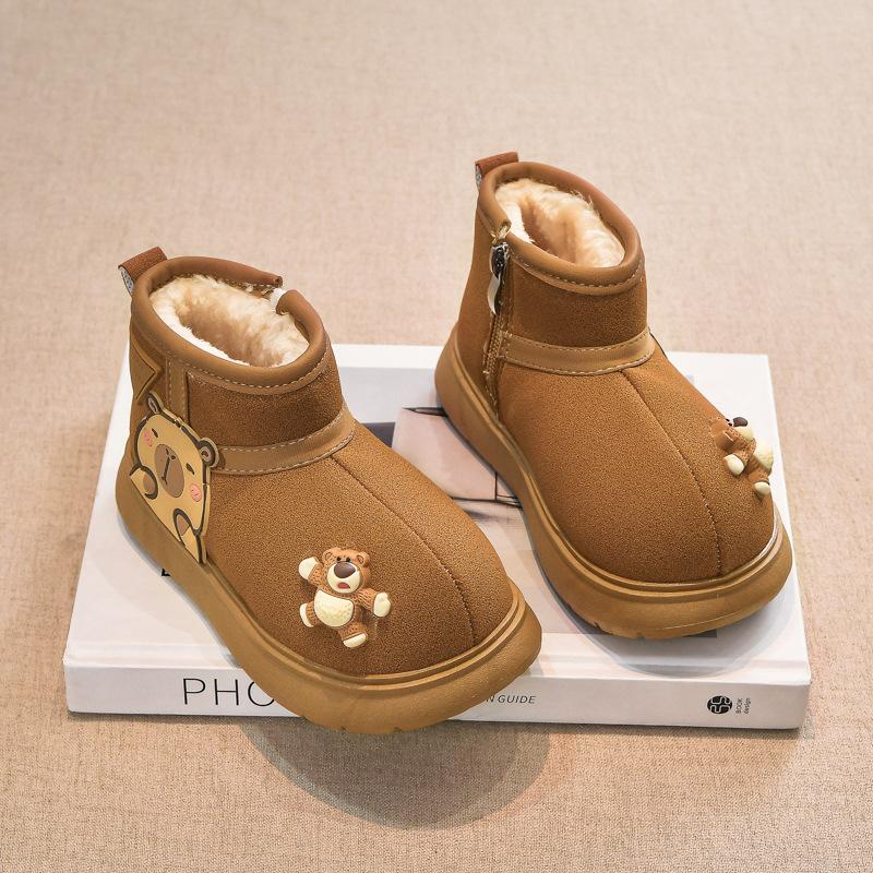 Children's Cartoon Cotton Snow Boots Keep Warm Children's Winter New Large Cotton Short Boots Thick-soled Anti-skid Moisture