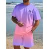 Conjunto de moda casual para hombre con pantalones cortos de manga corta 3D