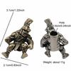 Orc Warrior Figurine Brass Knife Beads EDC DIY Paracord Woven Bracelets Lanyard Pendants Accessories Outdoor Tool Hangings