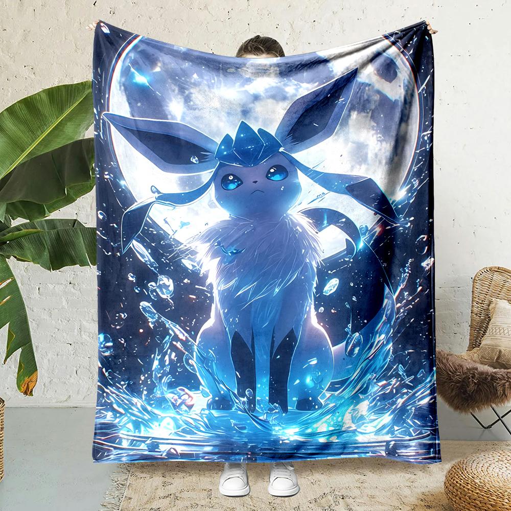 1PC Japanese Games E-Eevee Umbreon Cartoon Blanket Anime Soft Fluffy Plush Blanket Sofa Office Quilt Throw Picnic Beach Towel