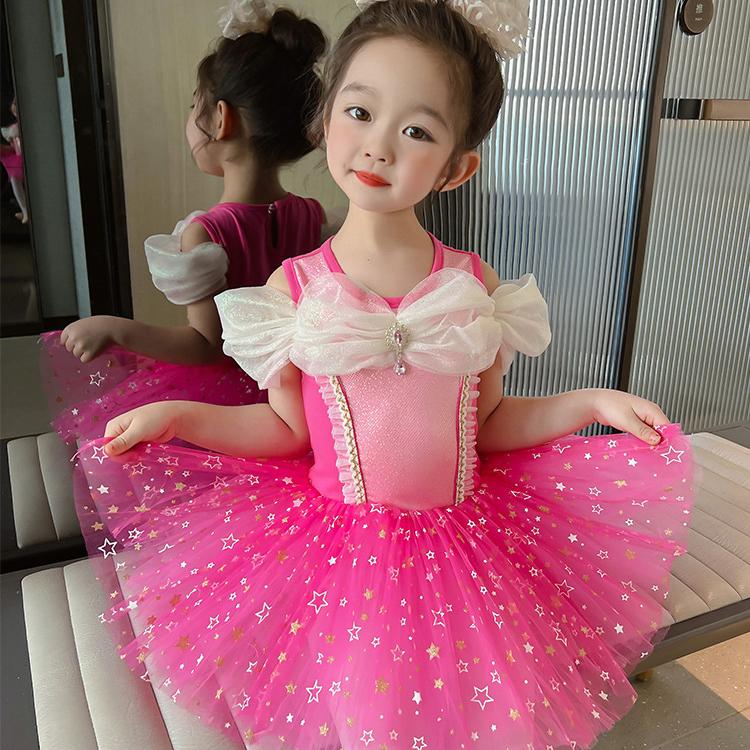 Kinderkostüme Flauschige Gazeröcke Mädchen Prinzessinnenkleider Baby Mädchen Ballettanz Jumpsuits