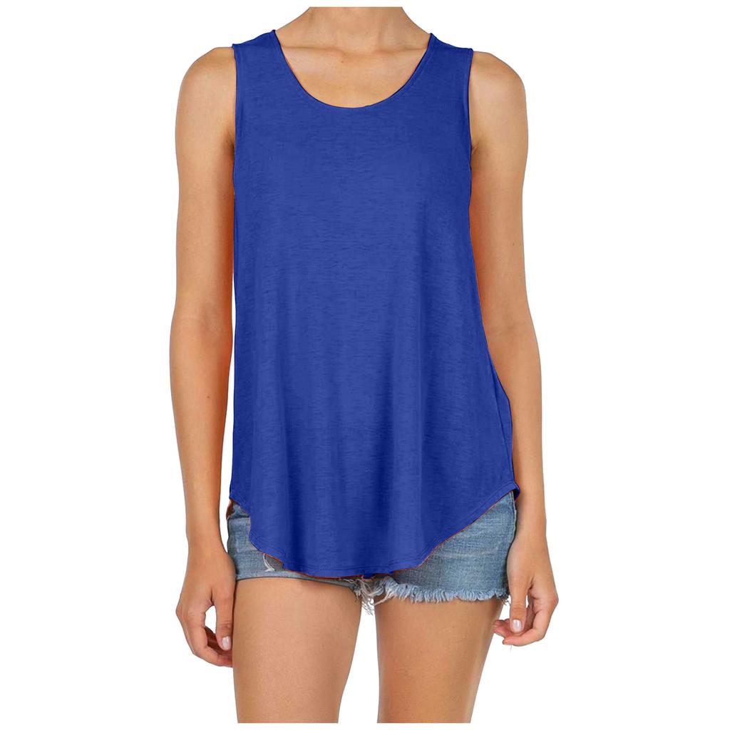 Women's Fashion Summer Soft  Sleeveless Loose T-Shirt Tank Blouse Top