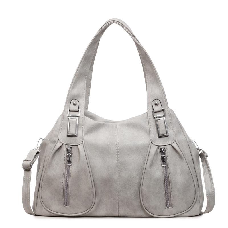 Women's Shoulder Bag Solid Color Large Capacity Travel Commuter Tote Bag