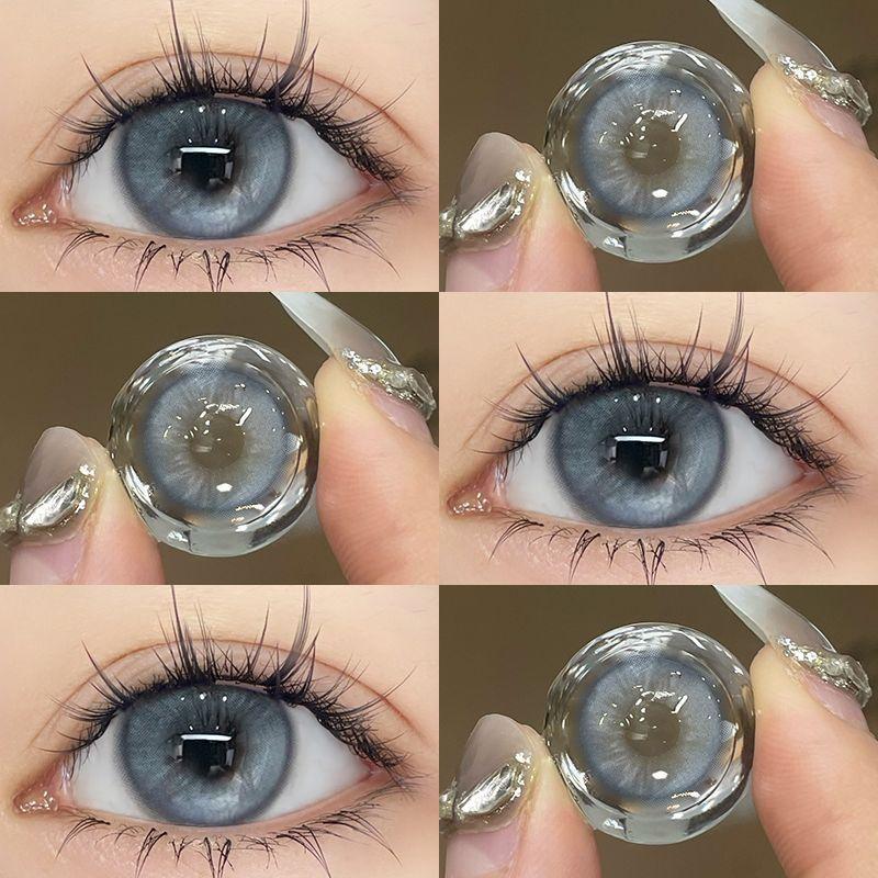 

Mill Creek 1 пара натуральных темно-серых контактных линз Большие глаза Очень большие глаза 14,0/14,2/14,5 мм Гидрогелевые мягкие контактные линзы большого диаметра 0 класса сине серый