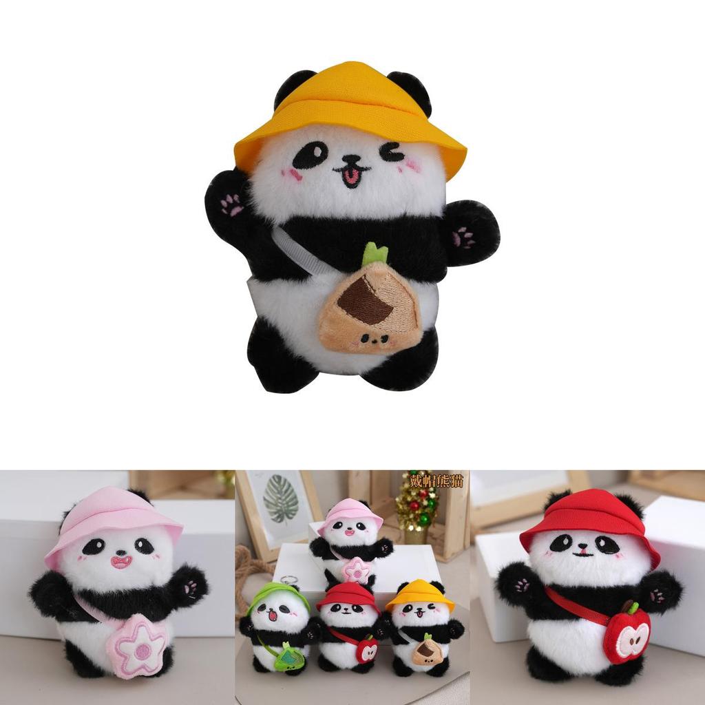 Delightful Mini Plush Panda Keychain Doll Cuddly Stuffed Animal Pendant