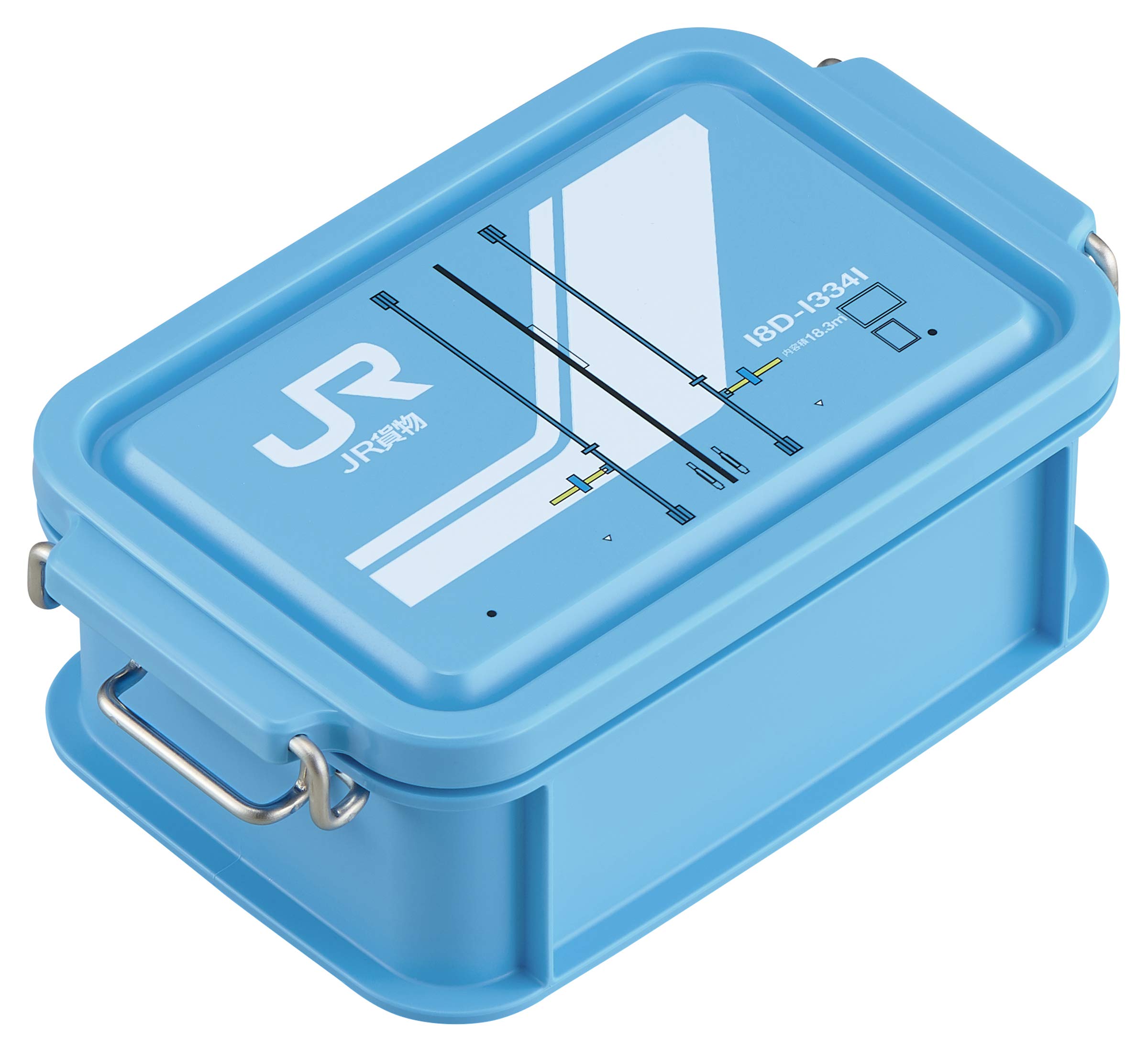 

OSK Bento Box, JR Freight Container Lunch Box, Blue, 450ml [With Dividers, Stackable, Also Suitable for Storage of Railway Goods], Made in Japan,