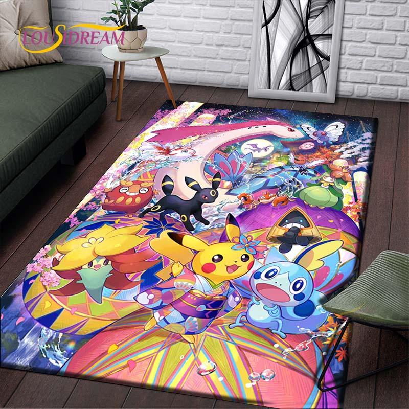 Anime Pokemon Pattern Carpets Living Room Anti-Skid Pikachu Area Rug Kids Bedroom Mats Yoga Mat Large Carpet Decor