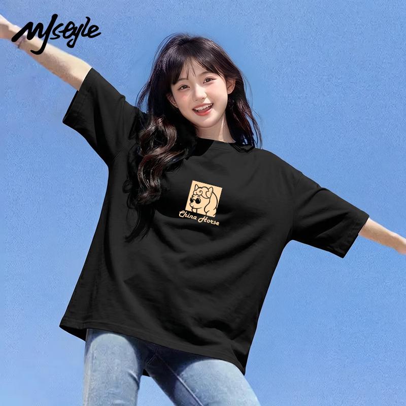 MJ STYLE Women's Cotton Graphic T-Shirt