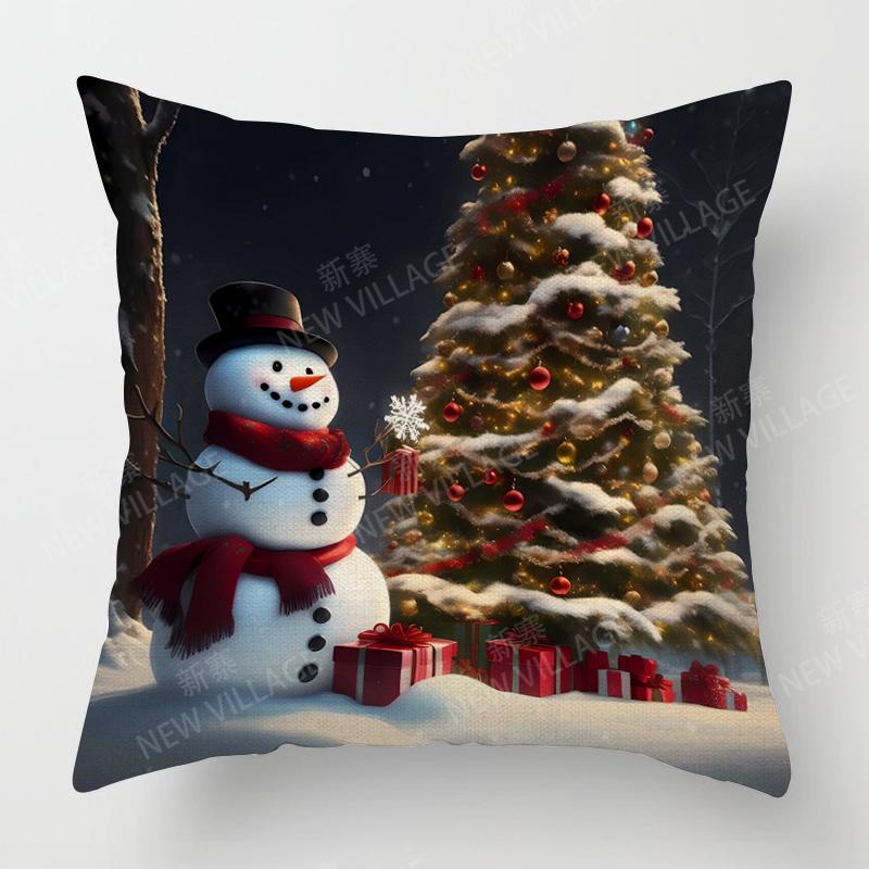 Decorative Cushion Home Living Room Decor Throw Pillow Cover 40*40 40X40Cm 60X60Cm 45X45Cm 50X50Cm Plant Winter Merry Christmas