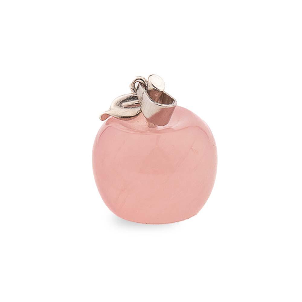 Яблоко-украшение из розового кварца - Аксессуар для украшения дома на Сочельник 30x30x35mm