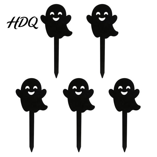 Witch Hat Flower Pot Decor 5Pcs Halloween Planter Stakes Acrylic Garden Sign for Outdoor Yard Lawn Backyard Indoor Potted Plant Accessories