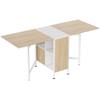 Dining Table, Folding, Drop Leaves, 4 Compartments, Seats 4, 169 x 60 x 75 cm, Oak and White